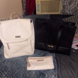 Tommy Hilfiger Black and White Backpack Collection